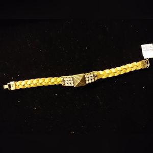 Lia Sophia Confidant 8" Lemon Bracelet, Cut Crystals.